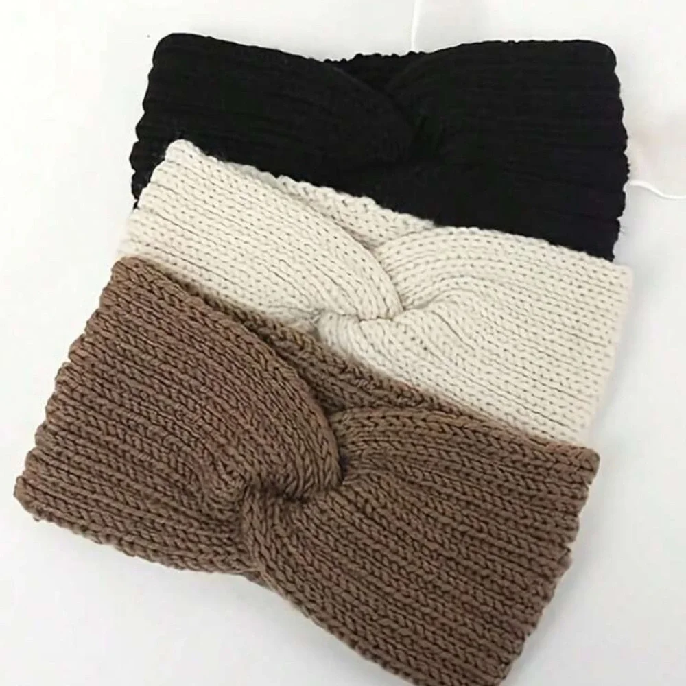 🌹 Pick Your Color - Stylish Knitted Headbands - Black, Cream or Brown‎